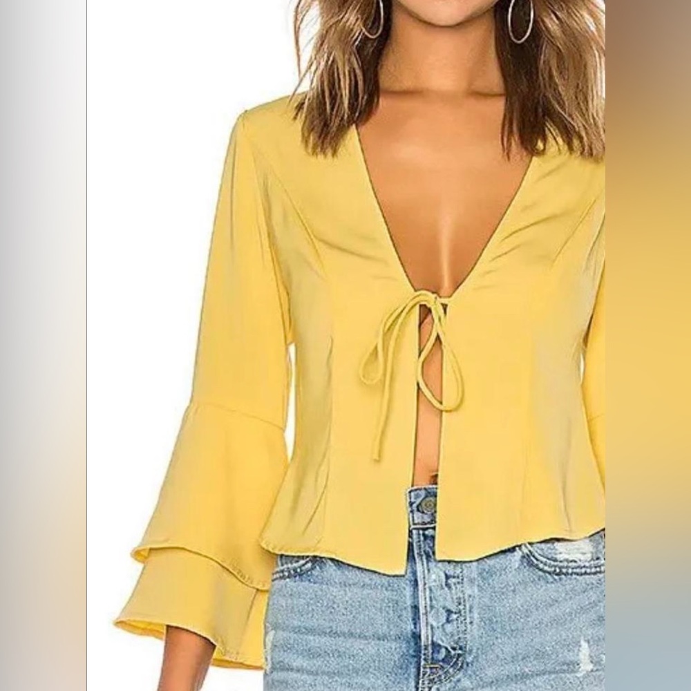 superdown Julia Ruffle Top in yellow